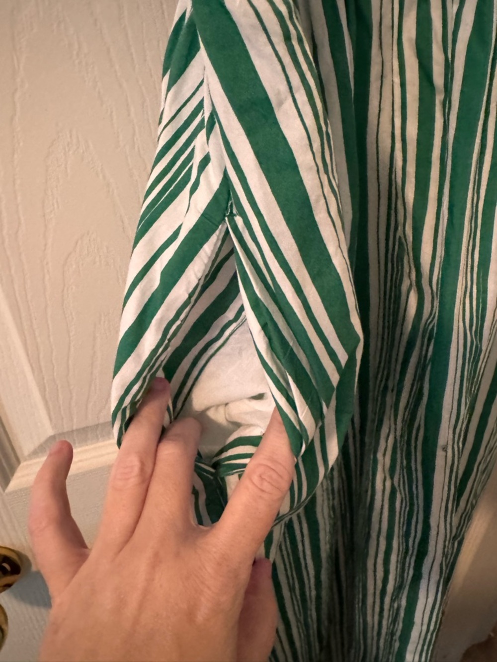 NWT LOFT Green & White Striped Smocked Sundress-Sz L - Picture 2 of 5